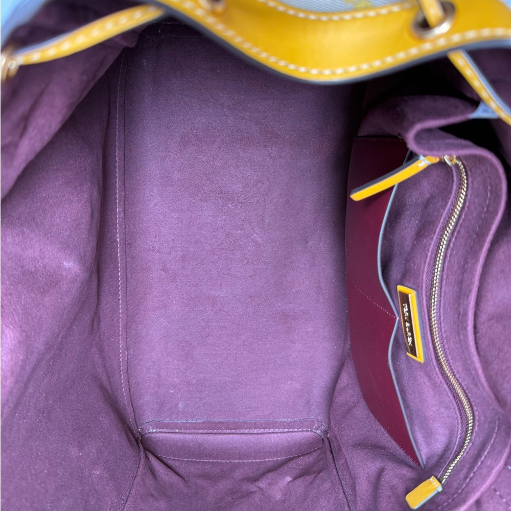 TORY BURCH T Monogram Jacquard Canvas Large Tote GOLDFINCH-Yellow - Picture 5 of 17